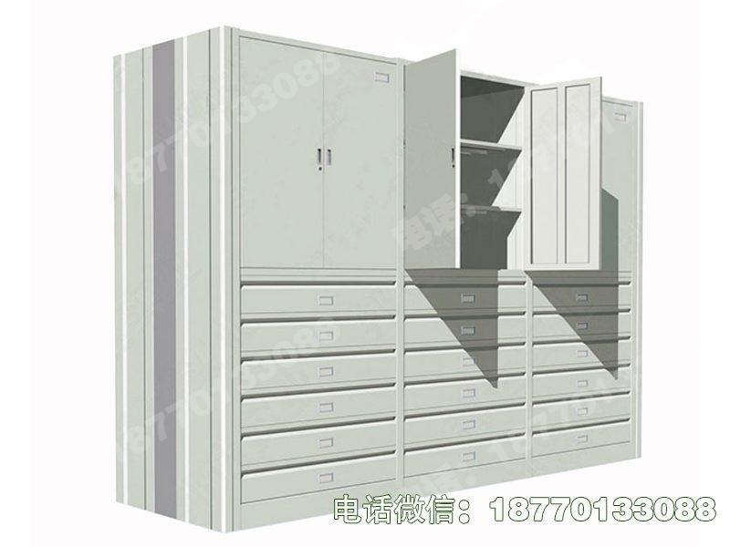 临泽县抽屉层板式混合铁门储藏柜